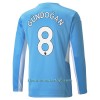 Camiseta de fútbol Manga Larga Manchester City Ilkay Gundogan 8 Primera Equipación 2021/22 - Hombre